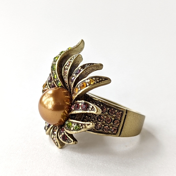 Signed HEIDI DAUS "Sublime Star" Multicolor Statement Ring Rhinestones Size 6.5 - Picture 3 of 12